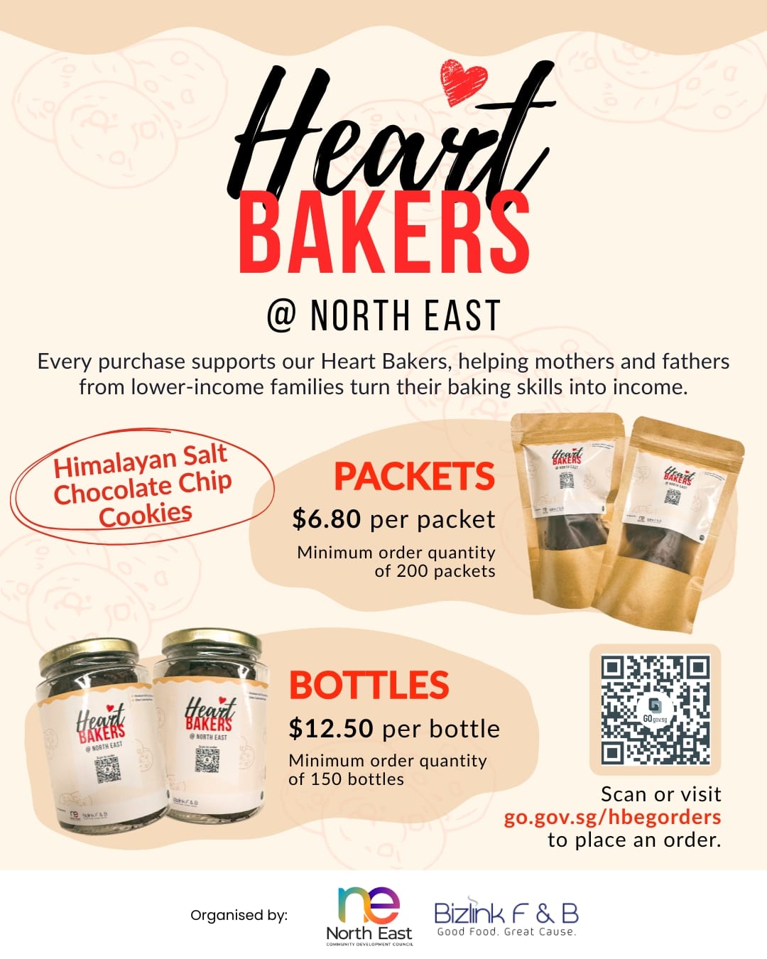 heart bakers cookies order poster